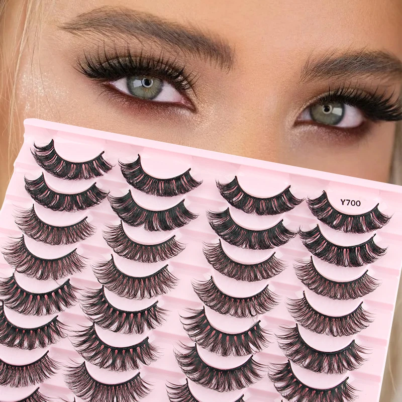Description Picture 4 of itemHalf Eyelashes 3/20 pairs 3D Faux Mink Lashes Soft Natural Lashes Cat Eye False Eyelashes Dramatic Fluffy Lashes Makeup Tool