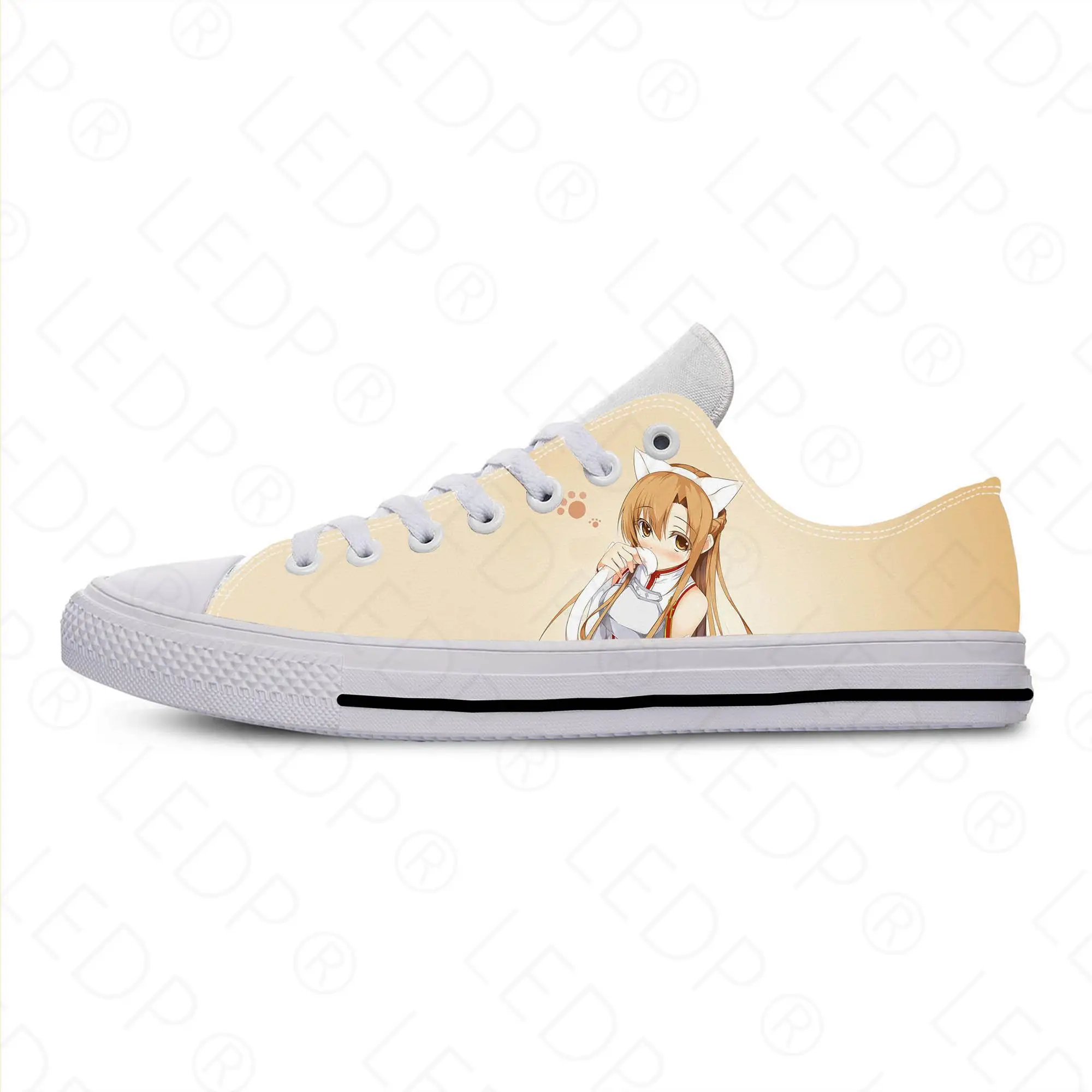 Japanese Anime Manga Sword Art Online Yuuki Asuna Casual Cloth Shoes Low  Top Breathable Lightweight 3D Print Men Women Sneakers - AliExpress