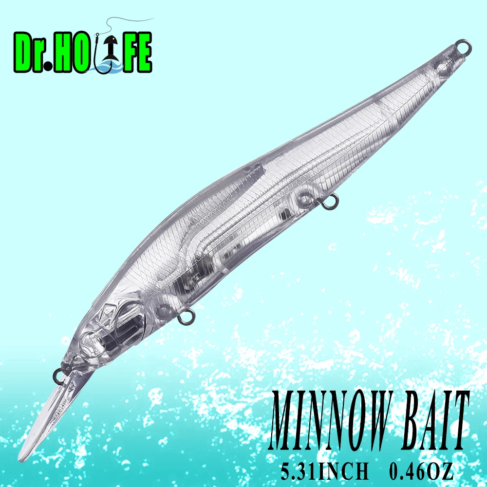 Неокрашенная блесна Dr.Holife, 10 шт./партия, блесна в форме гольяна, 13,5 см, 13 г, плавающая искусственная приманка среднего размера в виде гольяна для творчества, приманки для рыбной ловли