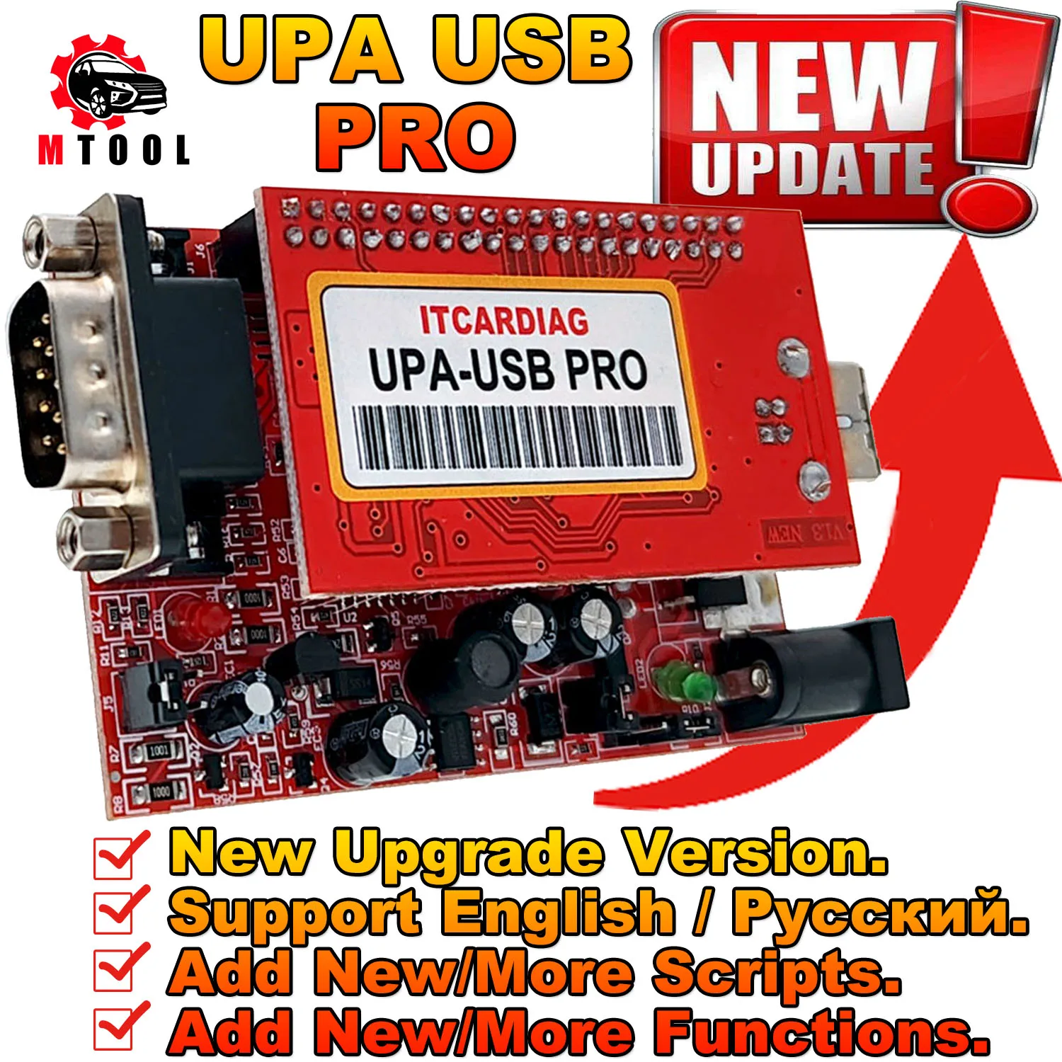 Key Programmer ITCARDIAG UPA USB PRO V1.3 NEC Programmer With 350MB Full Script Auto ECU Chip Tunning Tool Support More Cars