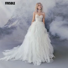 

Fivsole Vestidos De Novia White Wedding Dresses With Puffy Tulle 2022 New Spring Women's Dress Bgll Gown Bridal Gowns Vestito