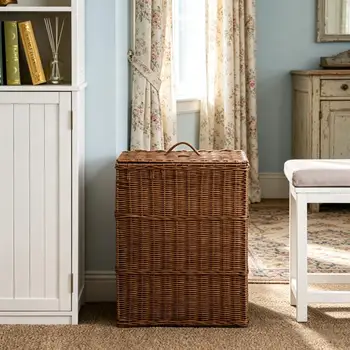 Woven Wicker Laundry Hamper 1