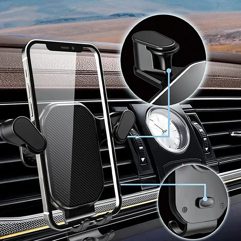Universal Cell Phone Car Stand Auto-Lock Rotatable Vent Clip Hands Phone Holders for 4-7 Inch iPhone Samsung Xiaomi Phone Holder Mobile Phone Holder