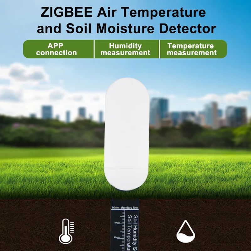 Zigbee smart soil moisture sensor plant hygrometer wireless moisture tester for flower pots garden care plant humidity monitoring