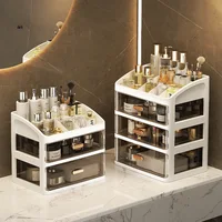 Large Capacity Drawer Makeup Organizer Transparent Cosmetic Jewelry Organizer Office Supplies Nail Polish Lipstick Storage Boxs 1