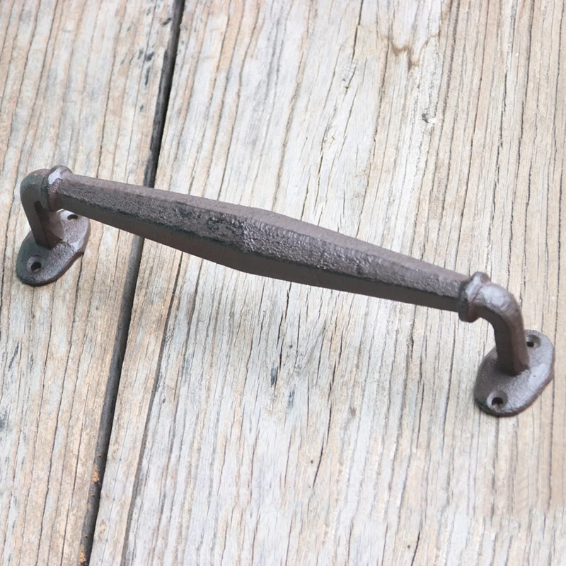 Rustic Cast Iron Retro Door Handles for Wooden Doors