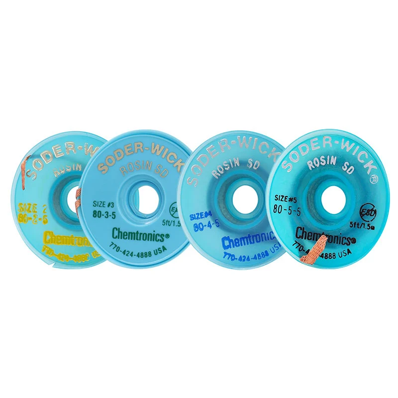 USA SW Chemtronics SODER WICK Antistatic Lead-free Original De-soldering Braid Solder Wire De-soldering Remover 10pcs/lot image 2