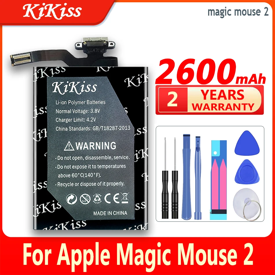 Batteria Kikiss Da 2600Mah 020-00633 Per Mouse Apple Magic 2 Mouse Wireless Mouse2
