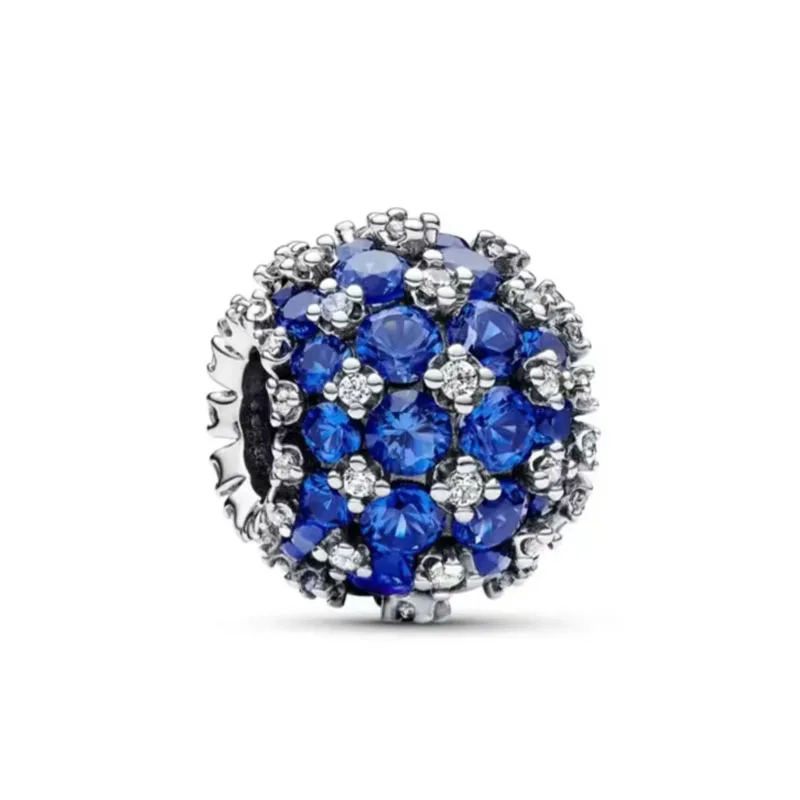 ๐ Blue Sparkling Zircon Star & Moon Charm Bead โ 925 Silver Celestial Pendant for DIY Bracelets 4