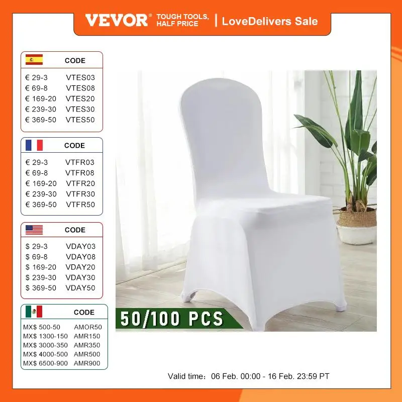 VEVOR 50 100 Pezzi Fodere per Sedie da Matrimonio Sedile Copertura Elastico  Coprisedia Elasticizzata in Spandex per Banchetti Ristorante Hotel Serata  Festa Celebrazione Decorazione