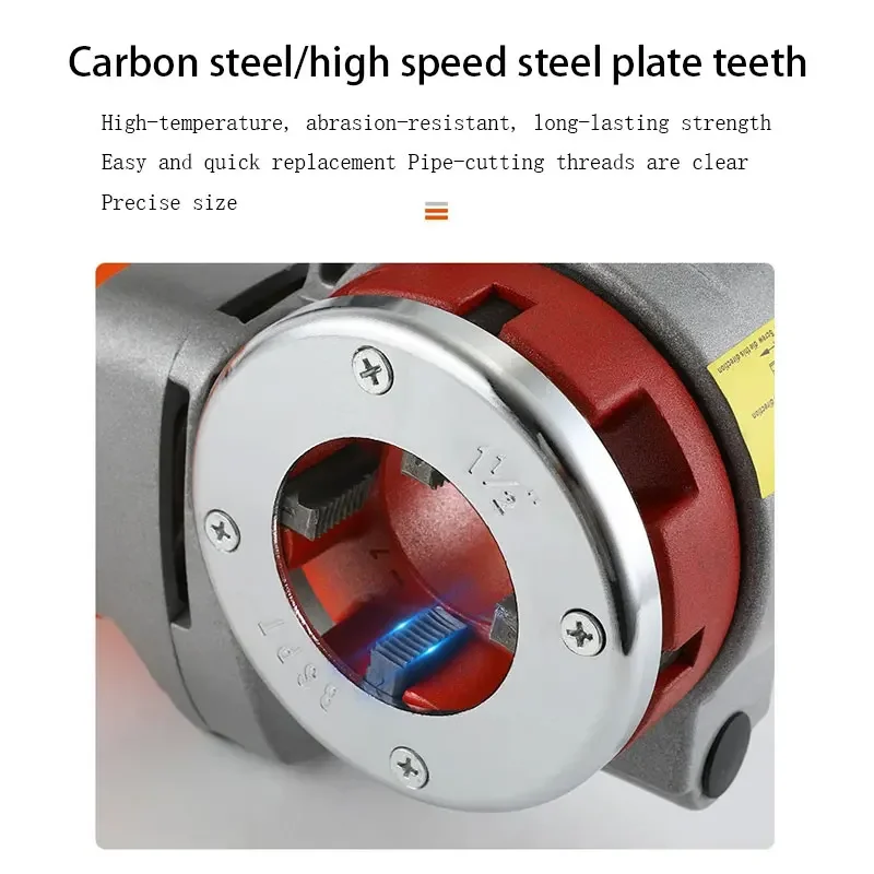 Electric Pipe Threading Machine 220V Portable Hand-Held Steel Pipe Plastic Hinge Thread Galvanized Threading Iron