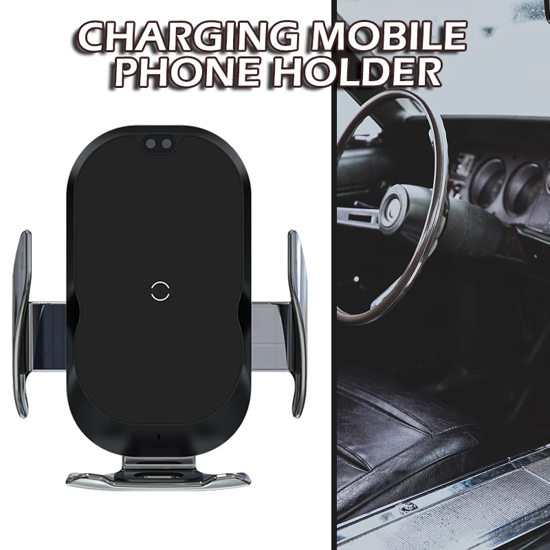 

Mayitr 1 шт. Беспроводное зарядное устройство с вращением на 360 градусов портативное автомобильное зарядное устройство для быстрой зарядки s-образный кронштейн с LED-дисплеем Автомобильный держатель для телефонов