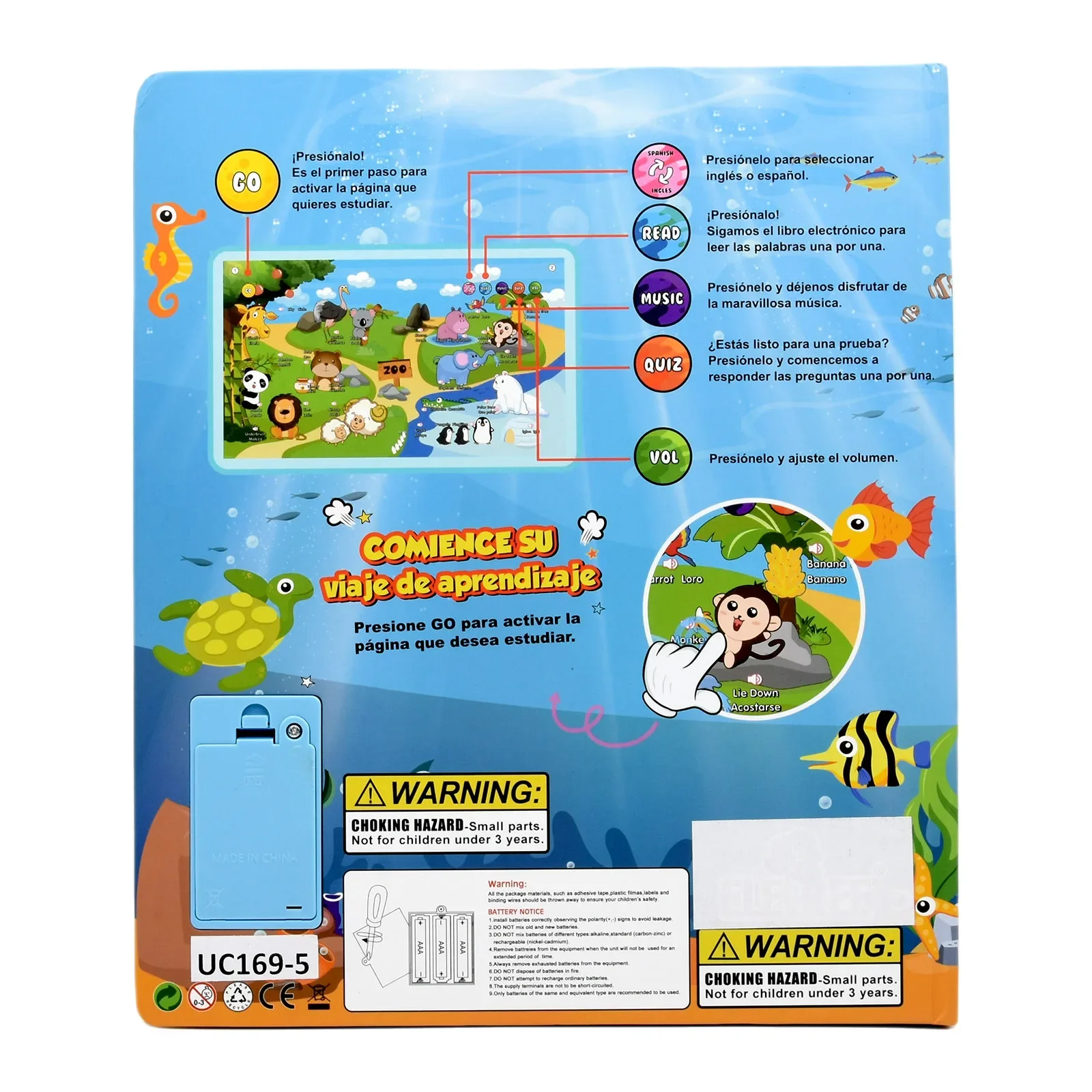 Montessori Spanish English Language Learning Machine Electronic Reading Books Toddler Baby Educational Toys Multifunction Ebook educational learning toy alphabet educational toys