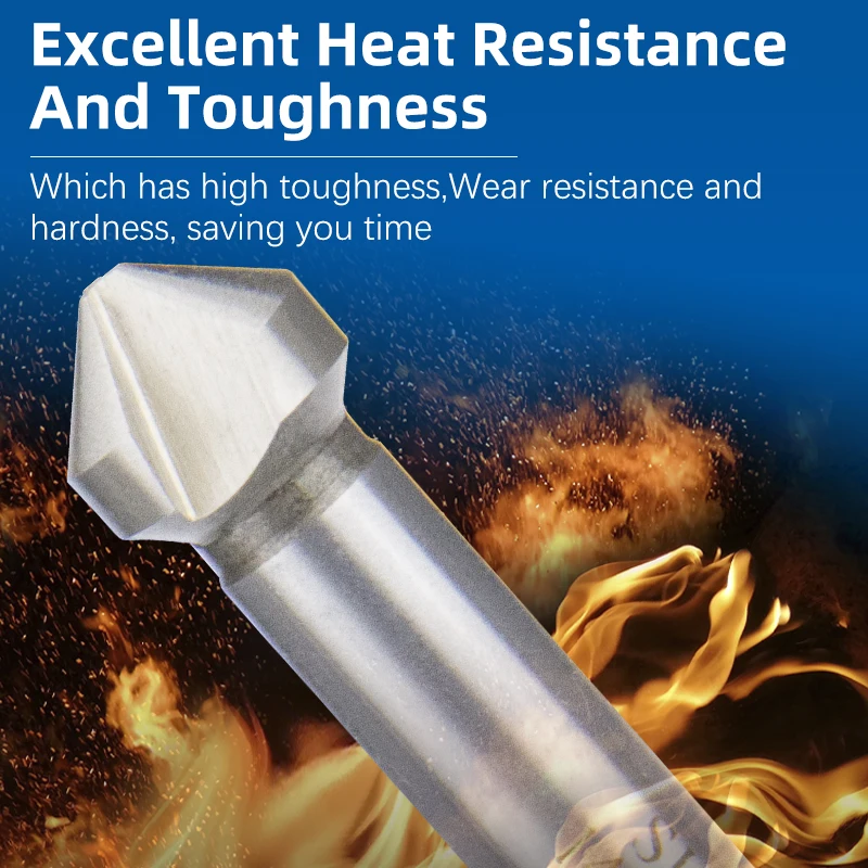 3フルートhss皿穴ドリル、面取り工具、木材カッター、金属穴、鋼用穴あけ工具、ビット4.5-50mm、90度 - AliExpress 1420 面取りカッター 3 フルート 90 度カウンターシンクドリルビット 4.5-50 ミリメートル鋼木材金属穴カッター金属掘削ツール (