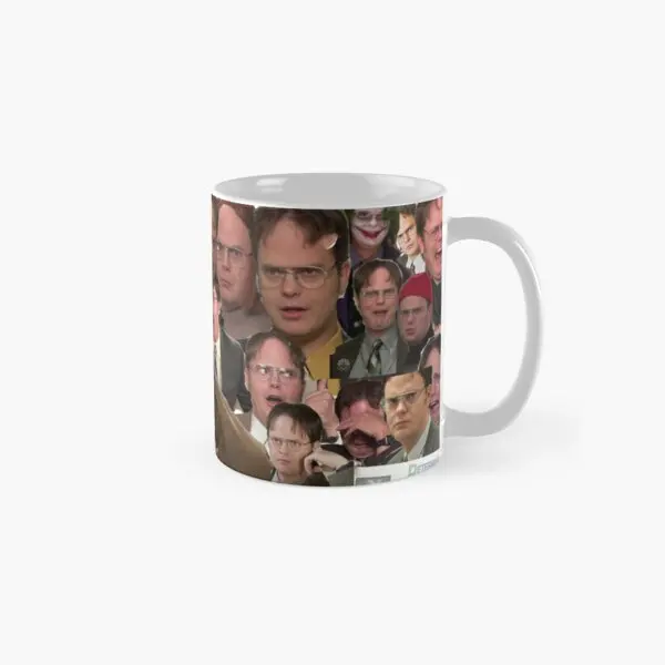 

Dwight Schrute Collage Classic Mug Simple Image Coffee Drinkware Photo Tea Handle Round Cup Picture Printed Gifts Design