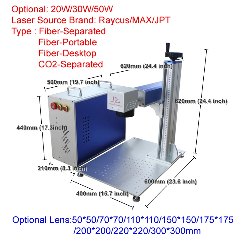 

60W Raycus Max JPT DAVI CO2 Laser Engraving Machine 20W 30W 50W Fiber laser Marking Machine For Metal Non-metal Stuffs Engraver