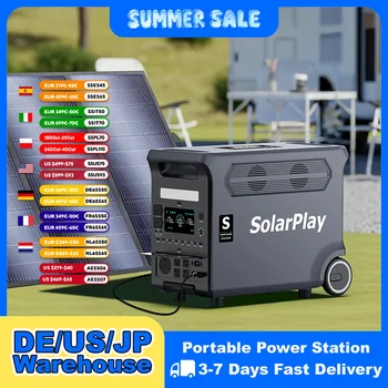 SOLARPLAY 3600W Portable Power Station 3840WH Outdoor Generator With Folable Solar Panels For Home Emergency Outdoor Camping 1