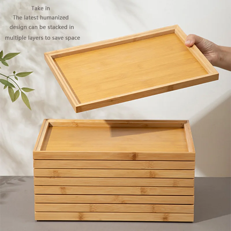 Bamboo Tray for Storage Organization, Tea Tray, Home Decoration, Wooden Tray, Kitchen Accessories 3