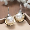 Huitan – boucles d'oreilles pendantes en fausses perles pour femmes, bijoux de fiançailles délicats, modernes et chics, accessoires d'oreille charmants et exquis