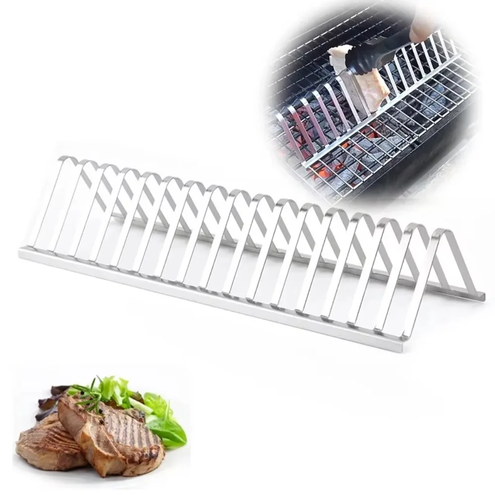 New Stainless Steel Barbecue Grill Portable BBQ Accessories Roasting Stand DIY Easy to Clean Roast Chicken Leg Stand Outdoor