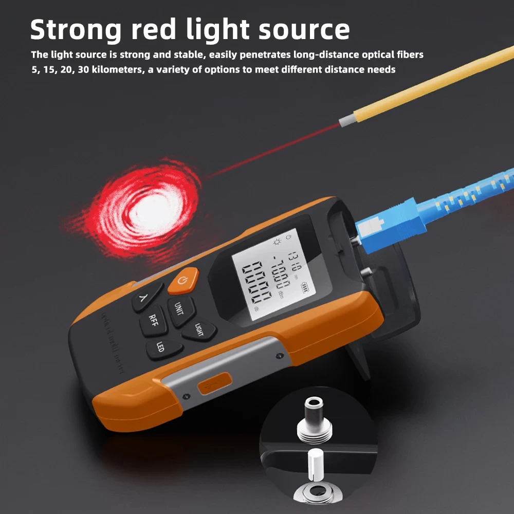 Multifunction Optical Power Meter G90 USB Charging Visual Fault Locator Fiber Optic Tester Digital Multimeter
