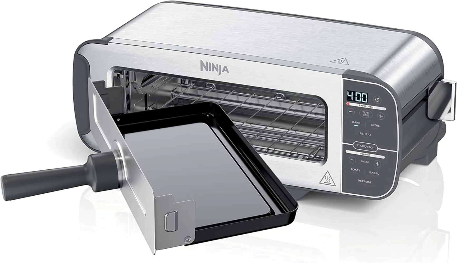 

Ninja ST101 Foodi 2-in-1 Flip Toaster, 2-Slice Capacity, Compact Toaster Oven, Snack Maker, Reheat, Defrost, 1500 Watts