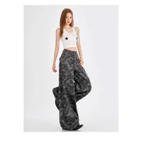 Vintage Camouflage Print Plus Size Wide Leg Pants Y2K Streetwear Fashion American Pants for Women High Waist All-match Trousers - Image 4