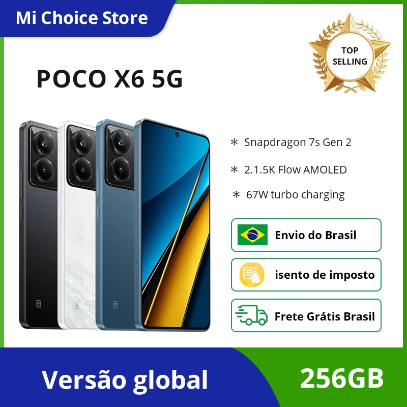 

Global Version POCO X6 5G 256GB/512GB Snapdragon® 7s Gen 2 6.67" AMOLED Display 1.5K 120Hz 64MP Camera With OIS 67W Charging 510