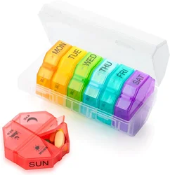 Compact and Stylish Travel Pill Organizer with Large Compartments for Daily Vitamins and Supplements (No.1)