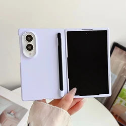 Luxury Skin Feel Slim Matte PC Case with S Pen Holder Cover - Galaxy Z Fold 8 Ultra (Purple)