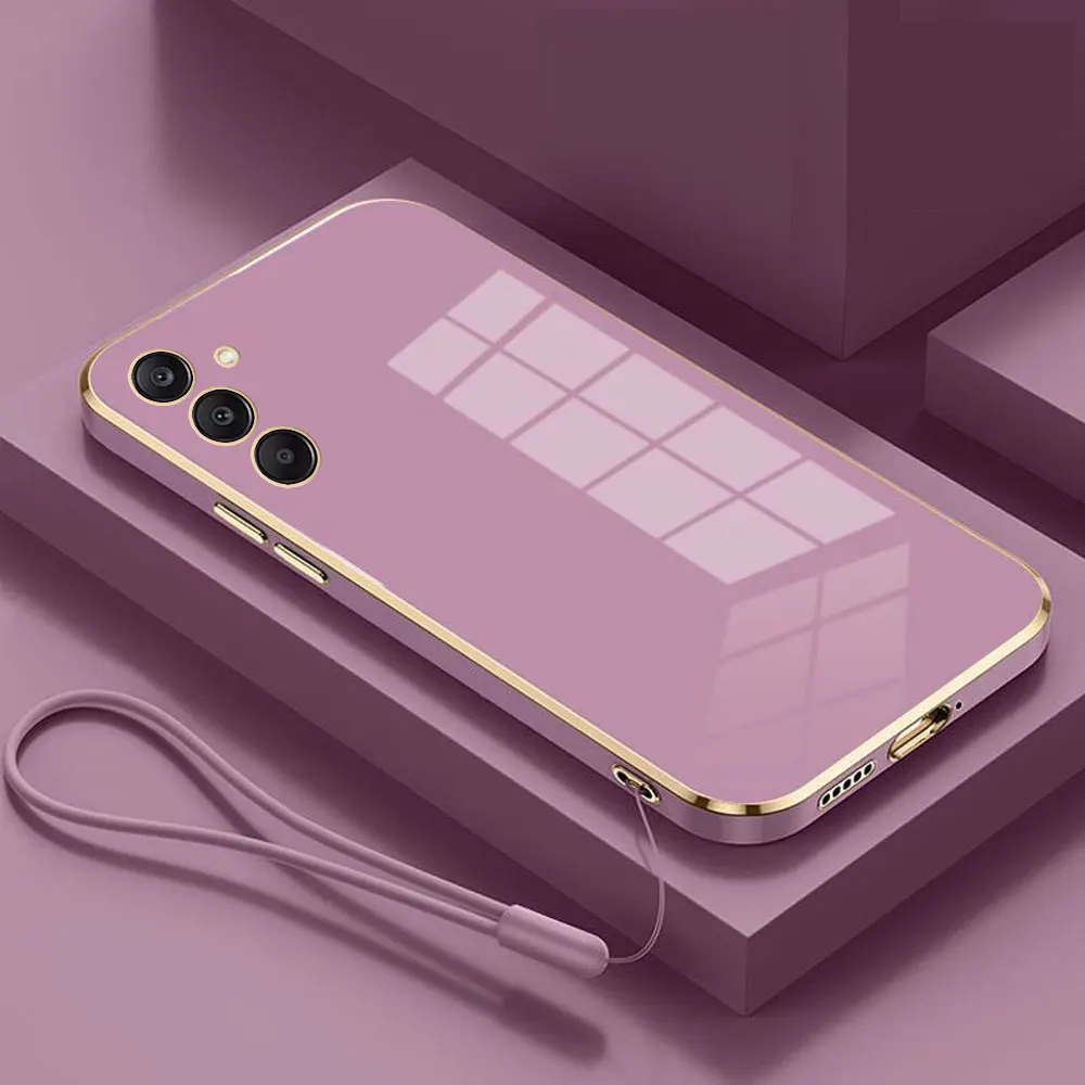 Luxury Square Plating Shockproof Phone Case with Stylish Back Cover