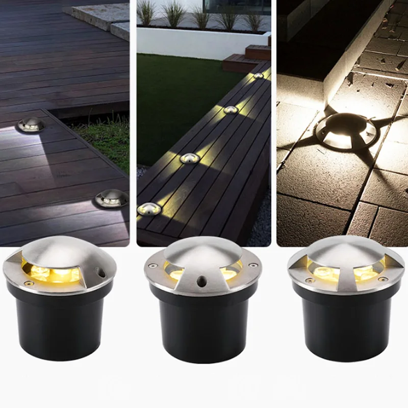 Led Underground Light Outdoor 10W 6W 3W Garden Yard Step Stairs Floor Deck LED Recessed Inground Lamps AC110 220V