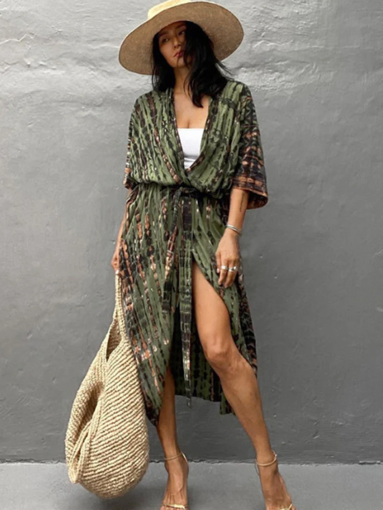 army green kimono
