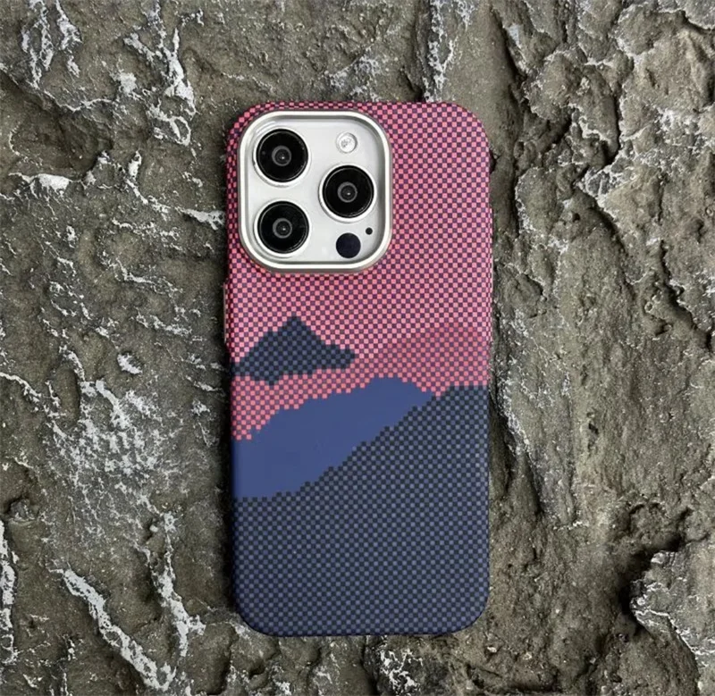 Carbon Fiber Relief MagSafe Case with Alloy Lens