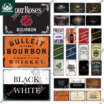 Vintage Whiskey Metal Wall Sign 1