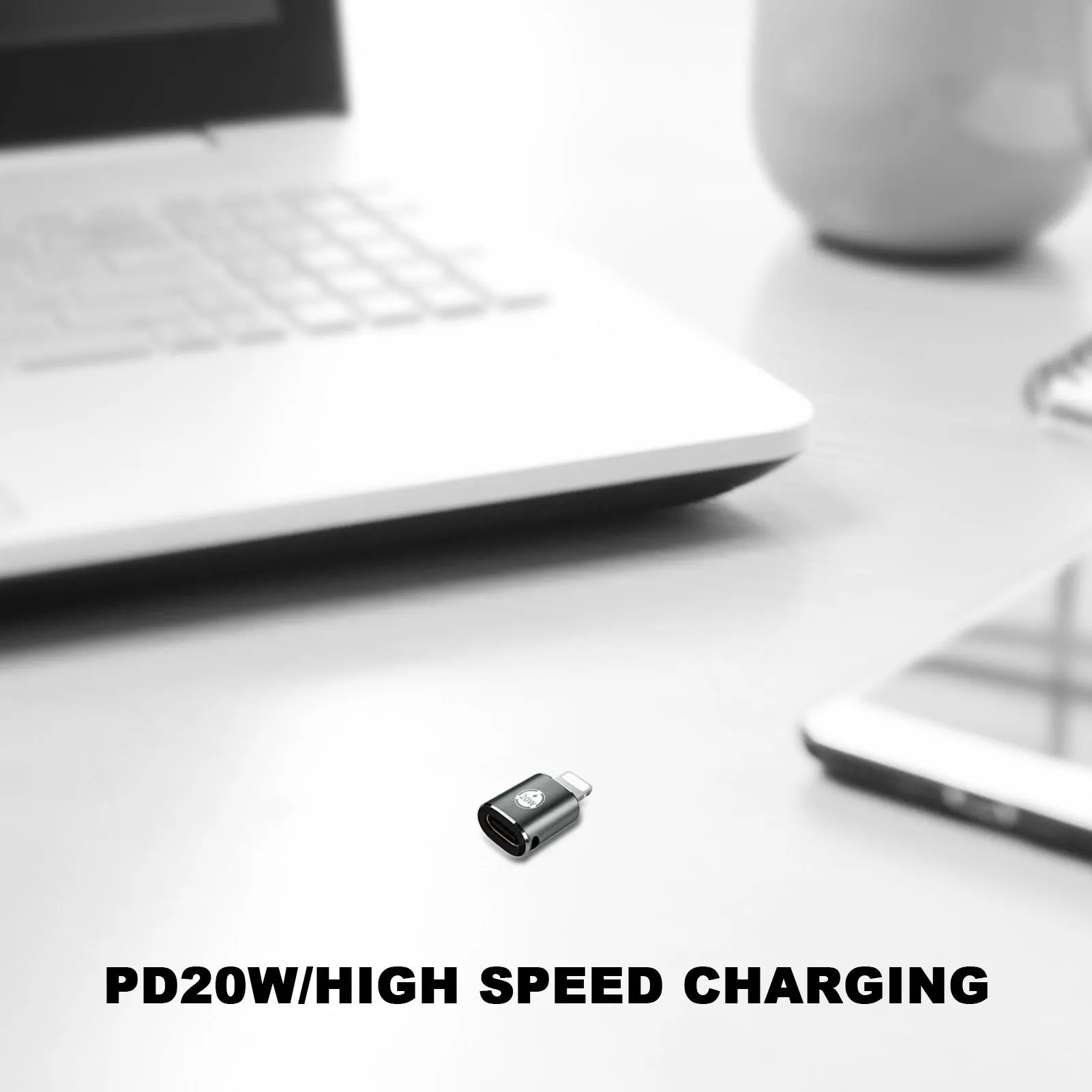 

PD20w Phone Adapter Fast Charger Adapter For C Female To Ligthning Male Aluminum Alloy Converter For