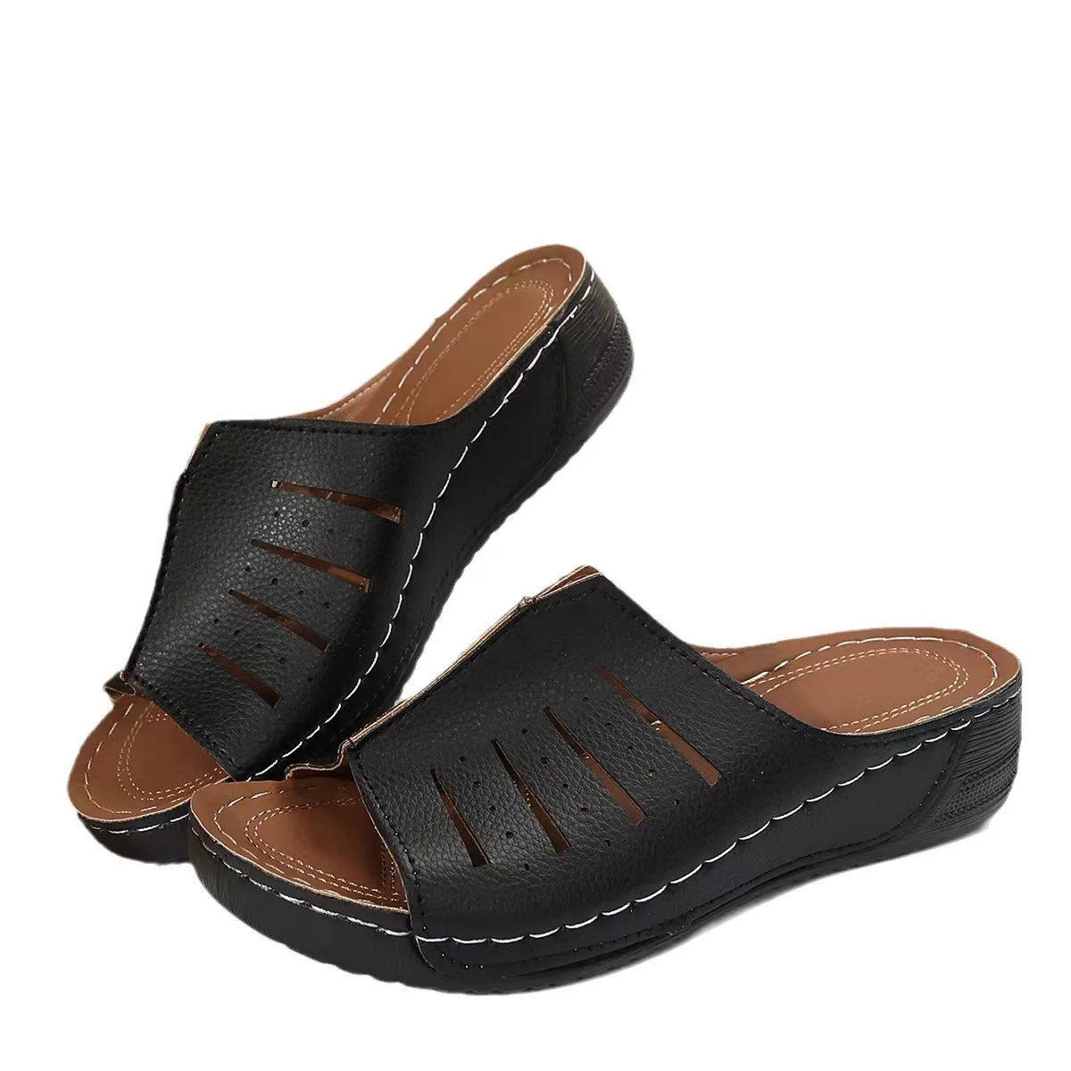 

Сандалии женские на плоской подошве, Босоножки с открытым носком, повседневная обувь, большие размеры, лето