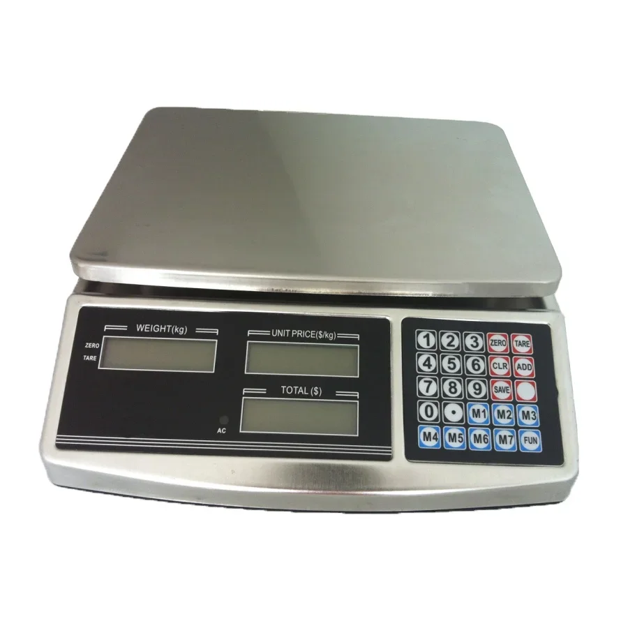 Stainless Steel Price Computing Scale Commercial Table Weighing Scale 40kg for Retail Shop