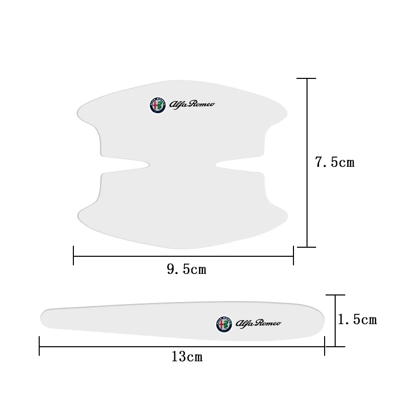 알파 로메오 4C 159 166 스파이더 줄리아 156 147 GT용 8개 자동차 도어 핸들 스티커 TPU 보호 필름 데칼 액세서리