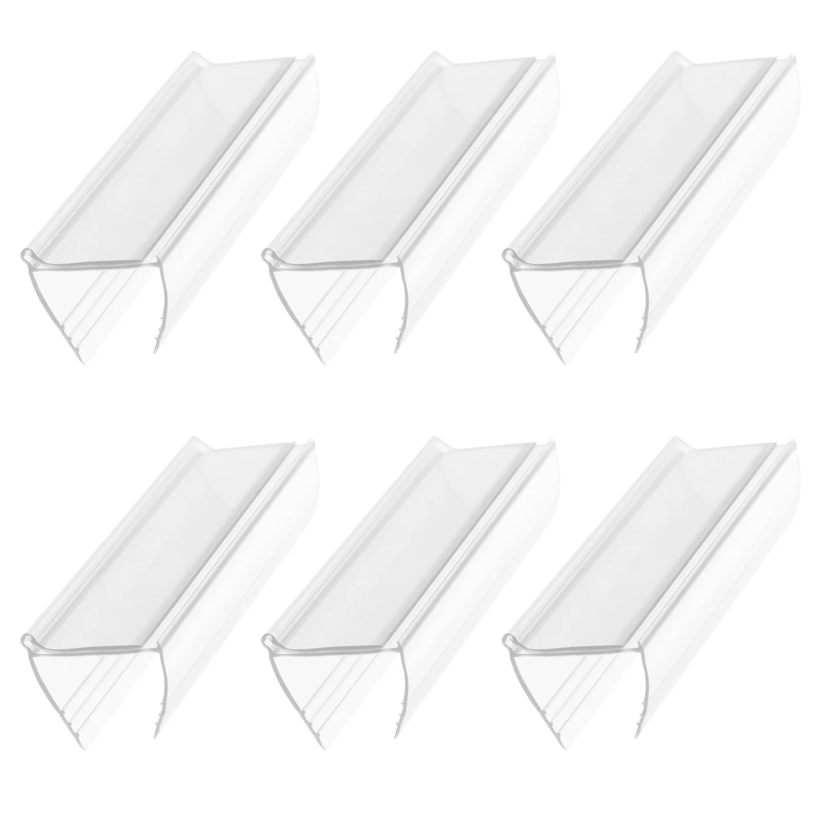 6 Pcs Price Tag Commodity Label Slot Racking Shelving Acrylic Stable Transparent Sign Holder