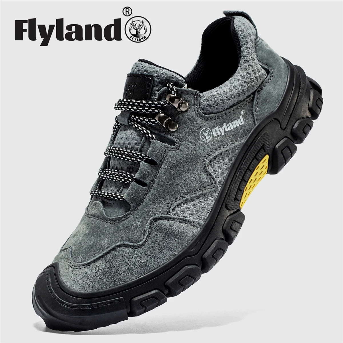 

FLYLAND Men's Hiking Shoes Suede Leather Outdoor Shoes Wear-resistant Men Trekking Walking Hunting Tactical Sneakers