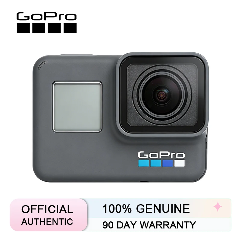 GoPro HERO6 Black 128GB étanche dans un boîtier sous-marin, filmant des fonds marins en 4K.