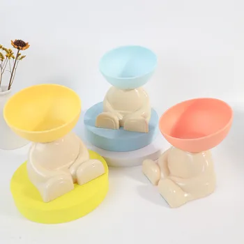 Pet Cat Bowl Anti-Slip Water Food Feeding Bowl Big Capacity Single Bowl for Cats Dogs Durable Pet Feeding Supplies