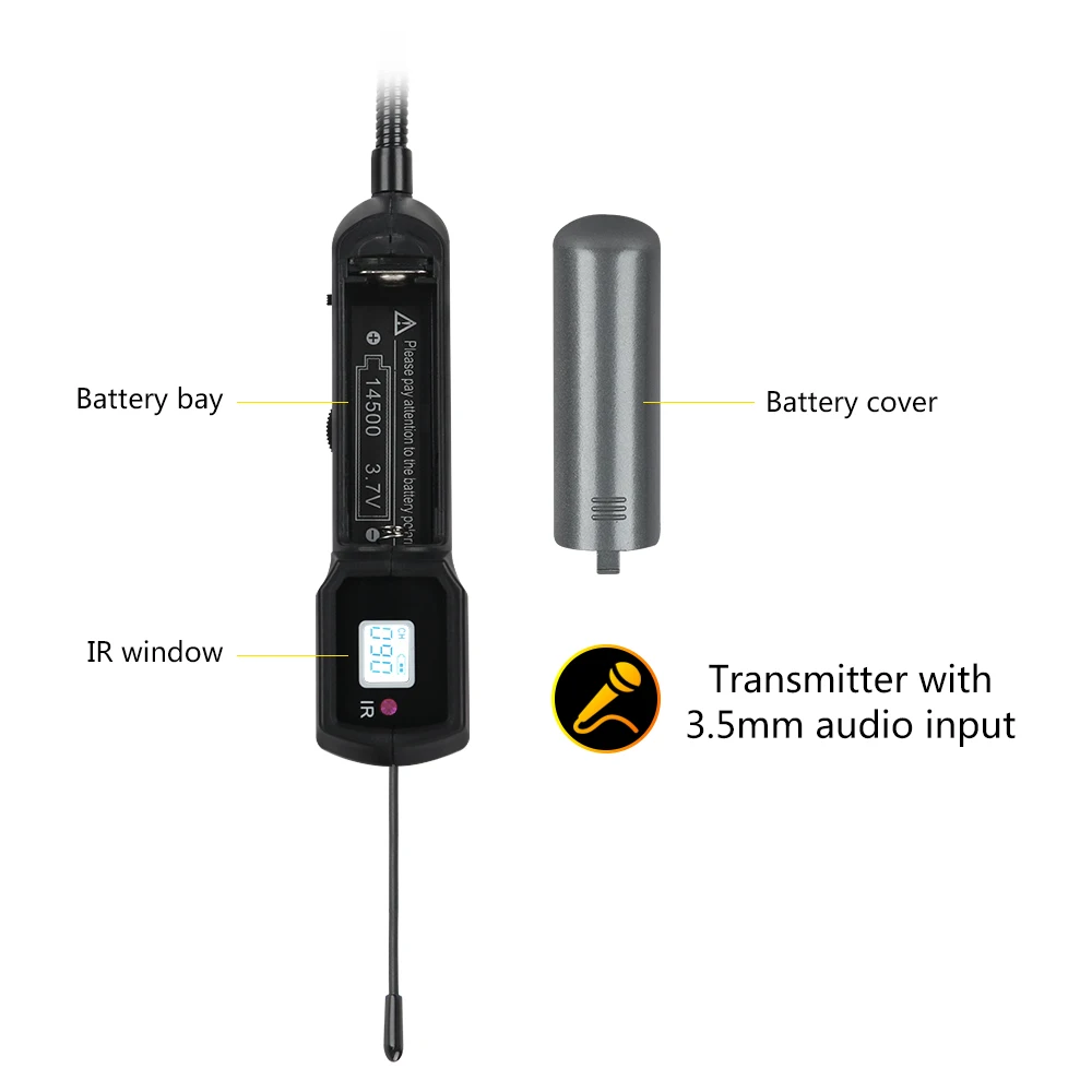 True diversity Baomic BM12V2 Saxe Saxophone Wireless Microphone Audio Professional UHF Wireless Instrument System Receiver