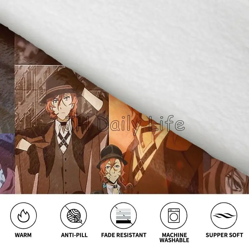 Bungou Stray Dogs Nakajima Atsushi TV Series Chuuya Nakahara Wearable Blanket Oversized Hoodie Blanket Warm Pullover Sweatshirt 6