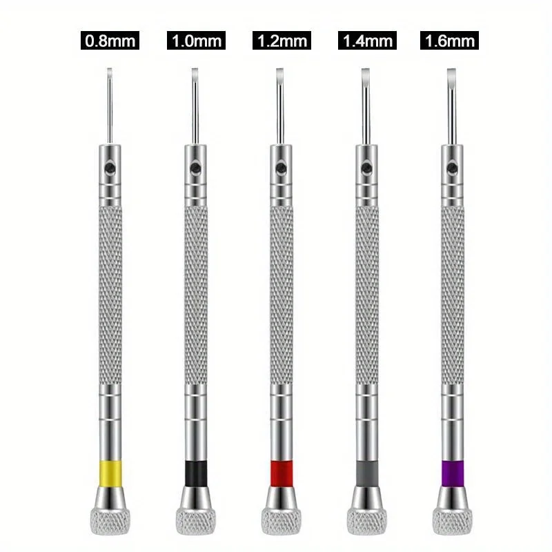 시계 수리를위한 5 개/대 0.8-1.6mm 강철 스크루 드라이버 미니 링크 핀으로 휴대용 시계 도구 밴드 제거 시계 제조 도구