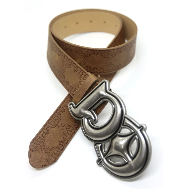 

Ремень из искусственной кожи с тиснением, пояс с металлической пряжкой, пояс для взрослых, Прямая доставка