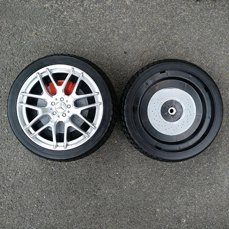 어린이 전기 자동차 고무 타이어 장난감 자동차 휠 액세서리 아이 4 륜 휠 배럴 전면 후면