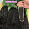 2x6 HD Lace Closure Kinky Straight Human Hair Preplucked Bleached Knots Invisible Lace Natural Color 100% Unprocessed Raw Hair 1