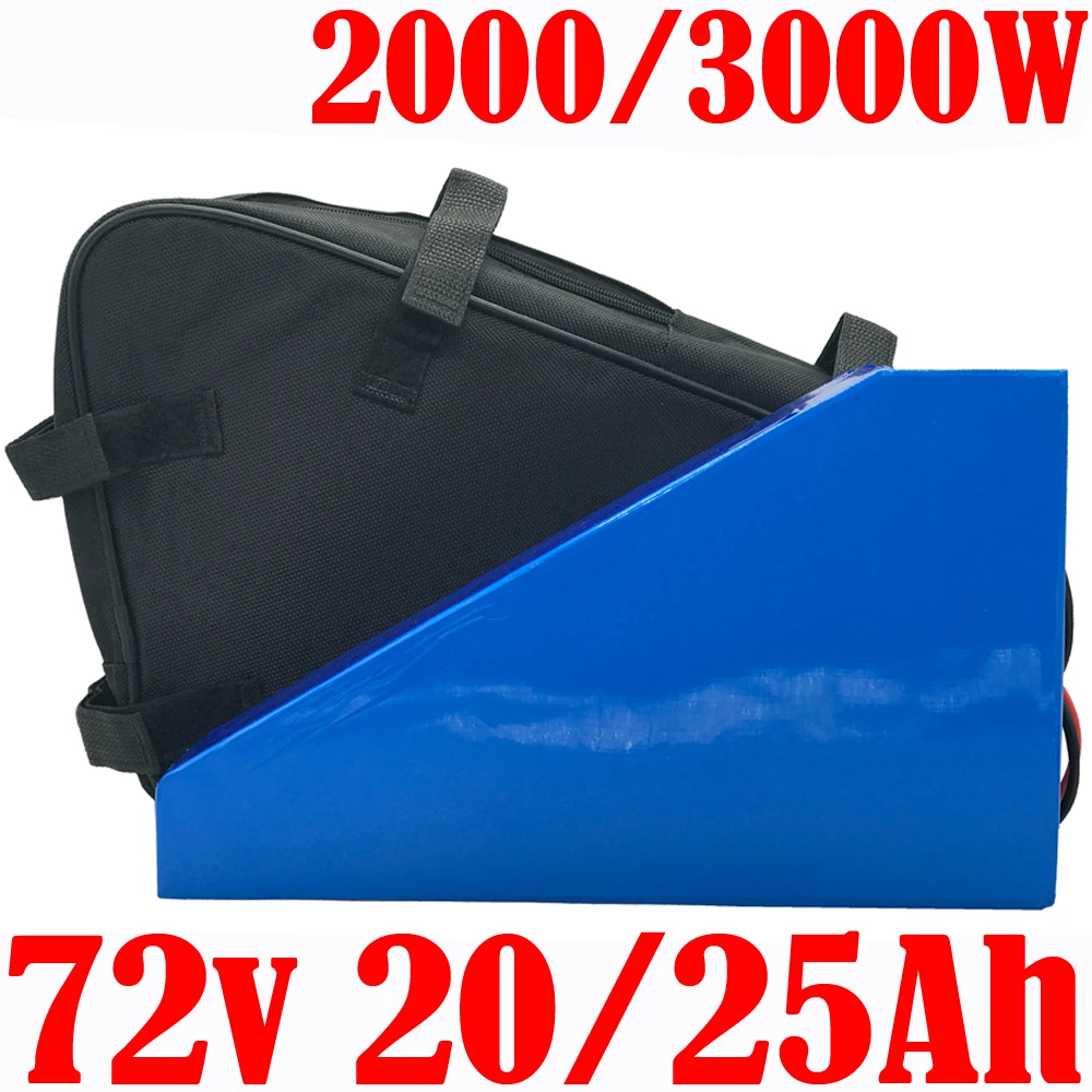 

eBike Battery 72V Batteery 72V 25Ah 20Ah 17Ah Triangle Electric Bicycle Lithium Batteries For 2000W 3000W Electric Bike Scooter